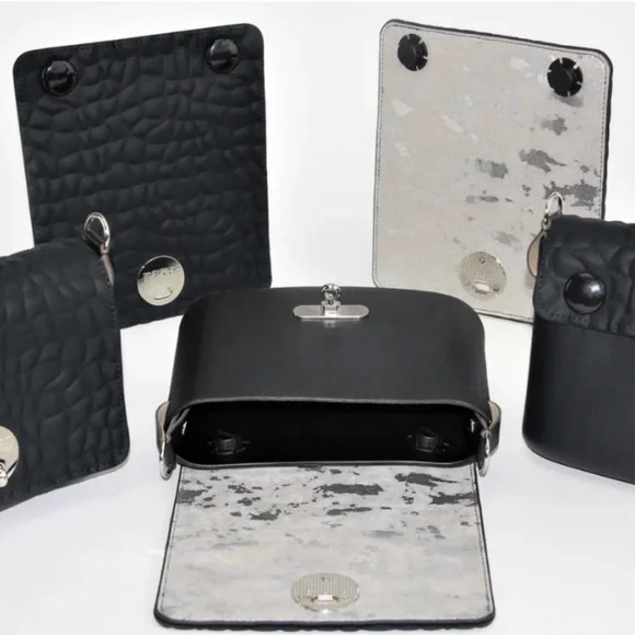 MOOST BAG Limited Edition Black Flap with Winter White Bottom & Chain Strap NWT - Picture 5 of 12